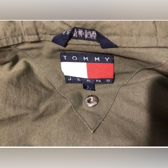 NWOT Vintage 90s Tommy Hilfiger Jeans Military Trench Jacket L Stadium Sportsman - Picture 9 of 12